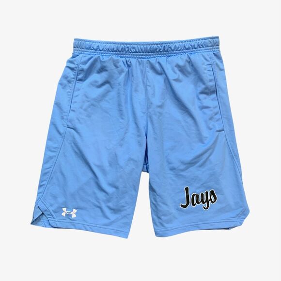 Under Armour Shorts Mens M Medium Blueberry Loose Stretch Elastic Waist - Picture 1 of 12